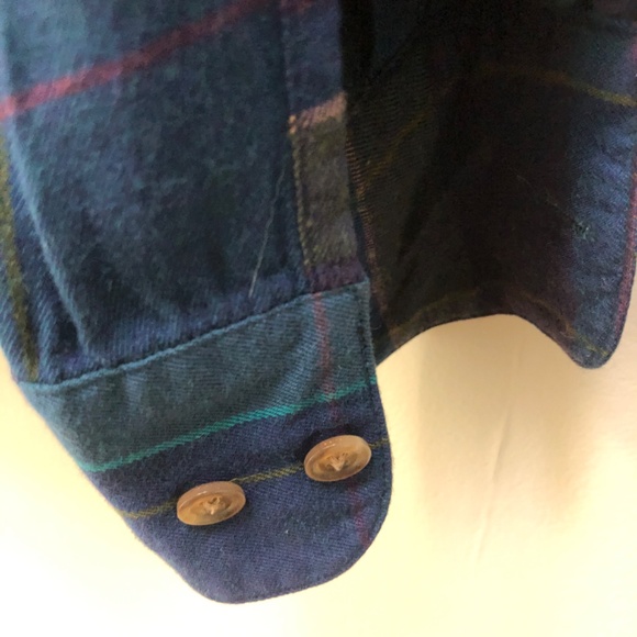 Vintage Cabincore Y2K Ralph Lauren Plaid Monogrammed Button down - Picture 4 of 5